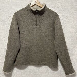KUHL Women's Beige/Tan 1/4 Zip Pullover ALFPACA FLEECE‎ Sweater Long Sleeve Sz M